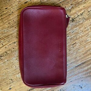 Coach red Leather cosmetic Bag